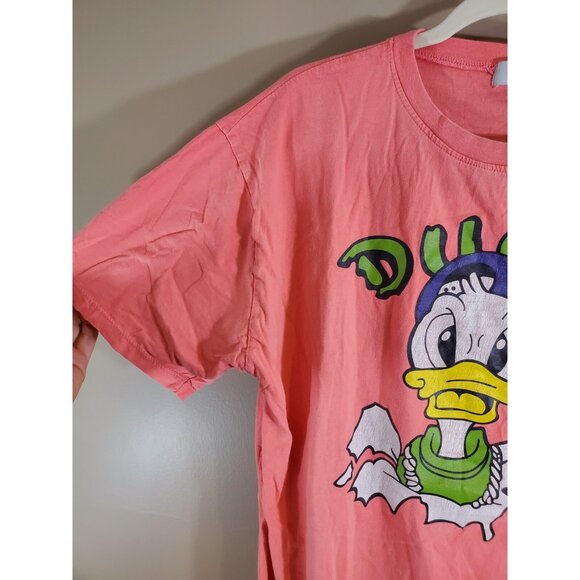 Vtg Cutie Chic Shop Pink Donald Duck Longline T-Shirt Grunge 90s Oversized - Picture 4 of 7